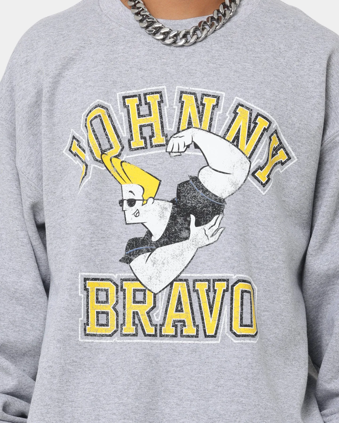 American Thrift X Johnny Bravo Johnny Bravo Crewneck Grey