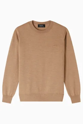 A.P.C. Philo Logo Knit Jumper - Heather Beige