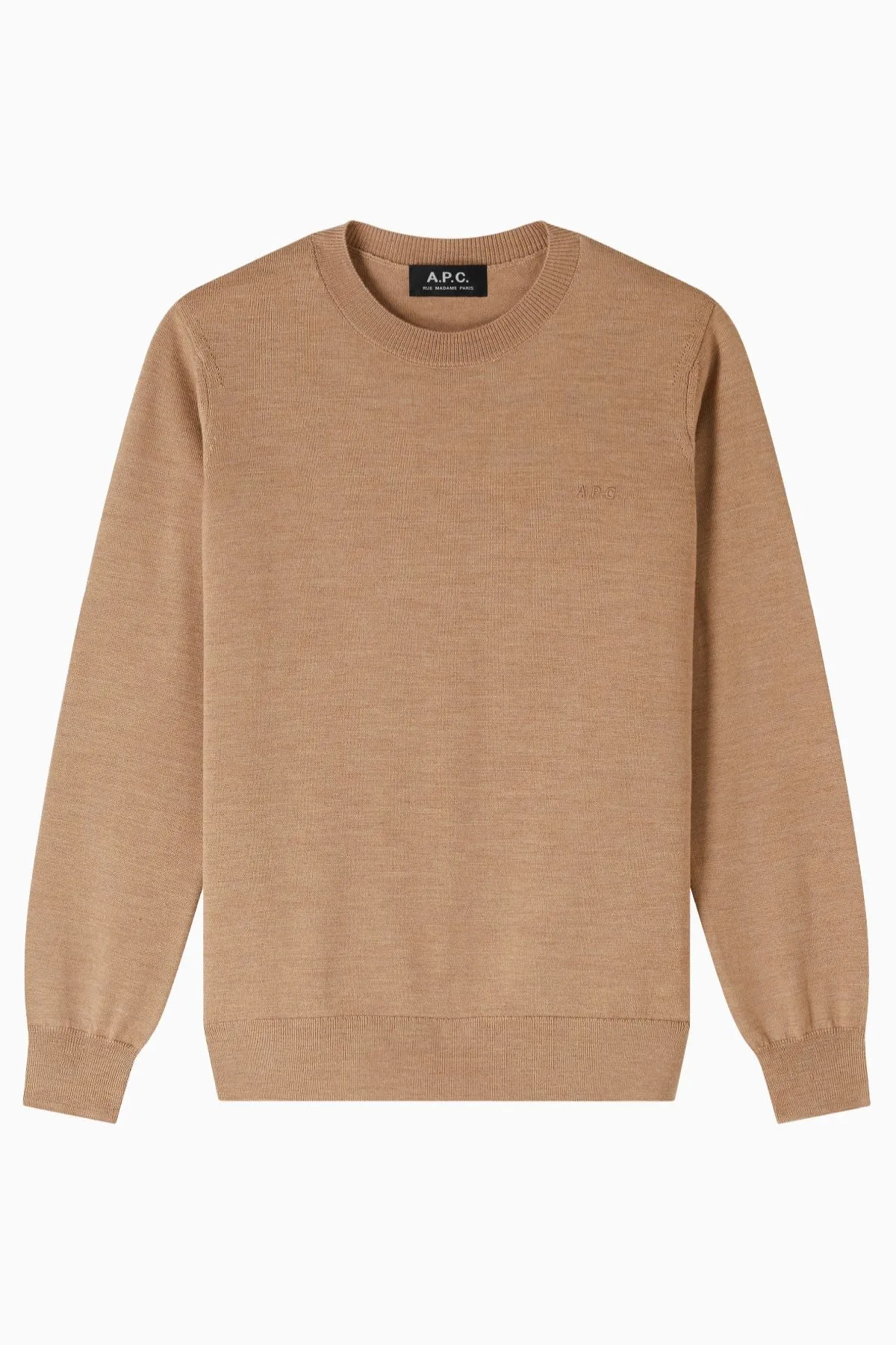 A.P.C. Philo Logo Knit Jumper - Heather Beige