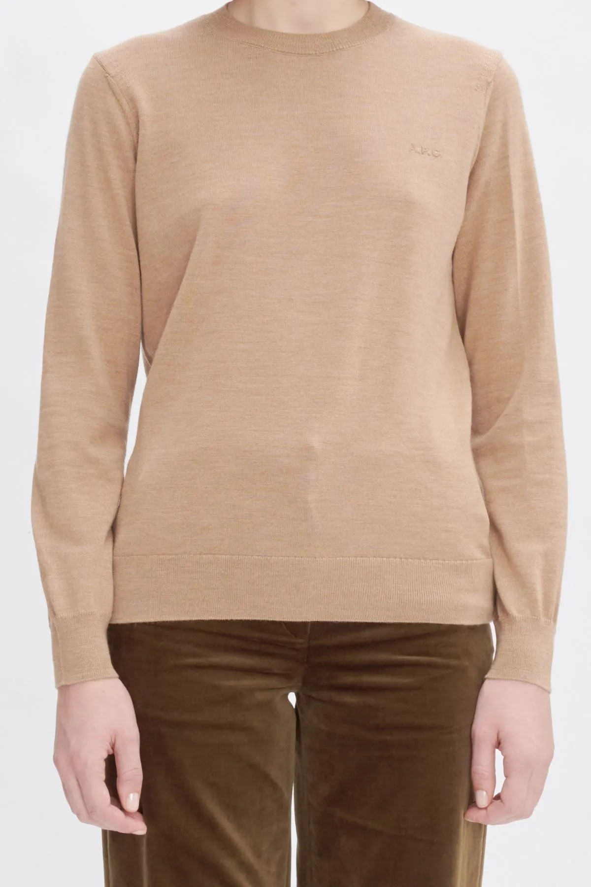 A.P.C. Philo Logo Knit Jumper - Heather Beige