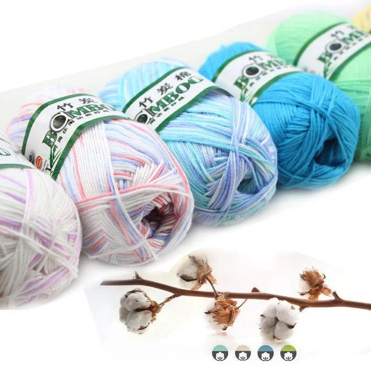 Bamboo Cotton Hand Woven Yarn Ball - Natural and Eco-Friendly - Various Colors - Ideal for Knitting and Crocheting