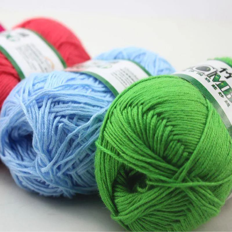 Bamboo Cotton Hand Woven Yarn Ball - Natural and Eco-Friendly - Various Colors - Ideal for Knitting and Crocheting