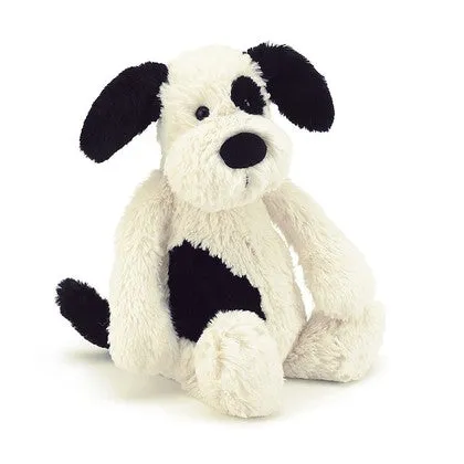 Bashful black & cream puppy Medium