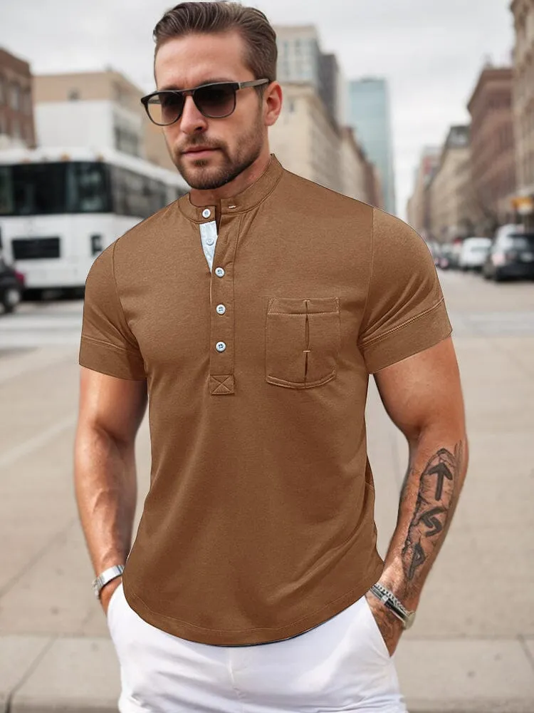 Basic Breathable Henley Shirt