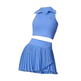 Blue polo t-shirt & skirt set