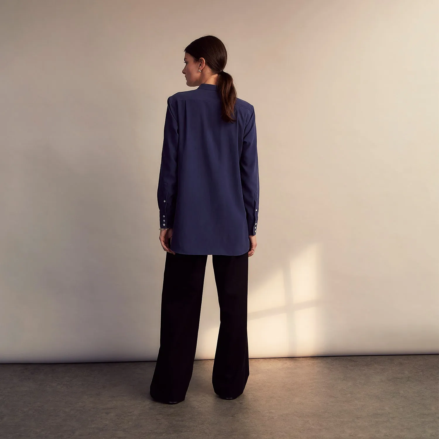 Blue Soft-touch Silk Lauren Shirt