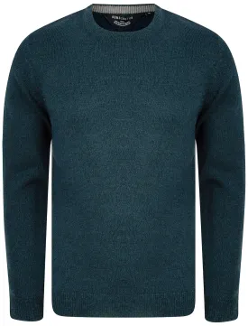 Bozo Marled Crew Neck Jumper In Blue Twist - Kensington Eastside