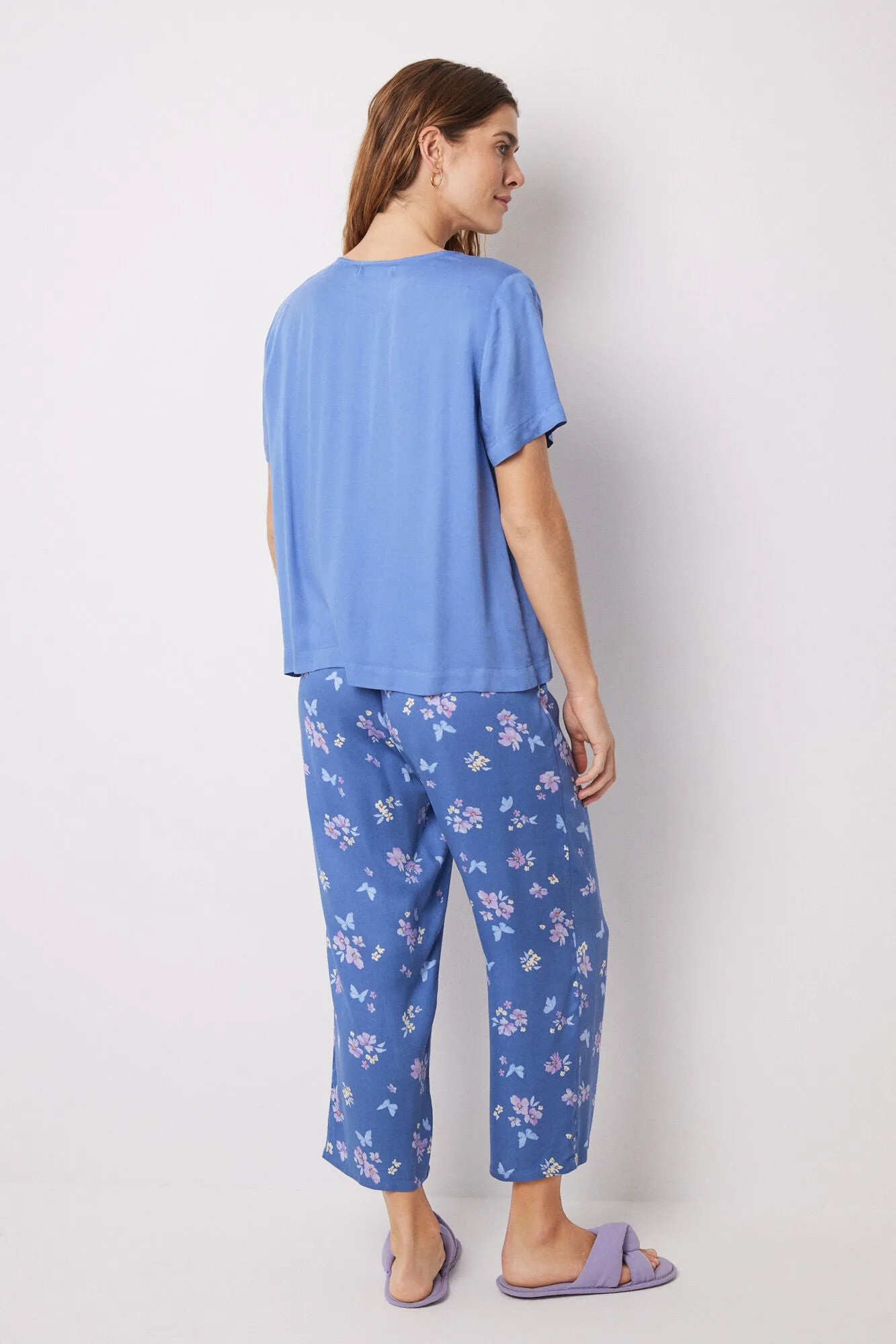 Capri soft touch pajamas with butterfly print