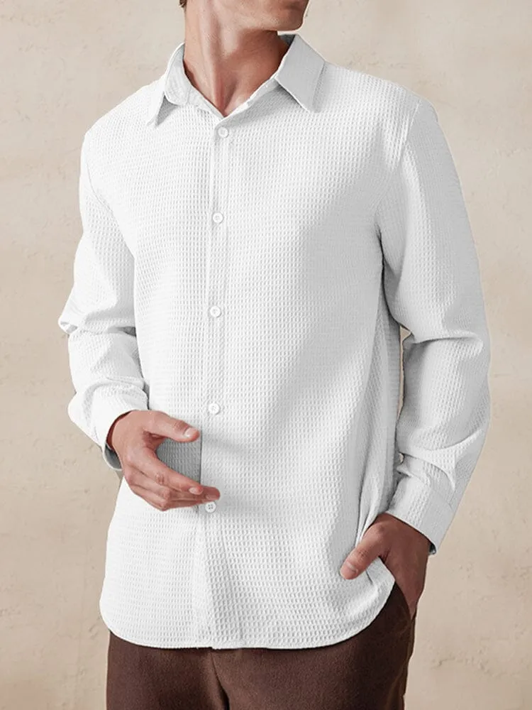 Casual Breathable Waffle Shirt