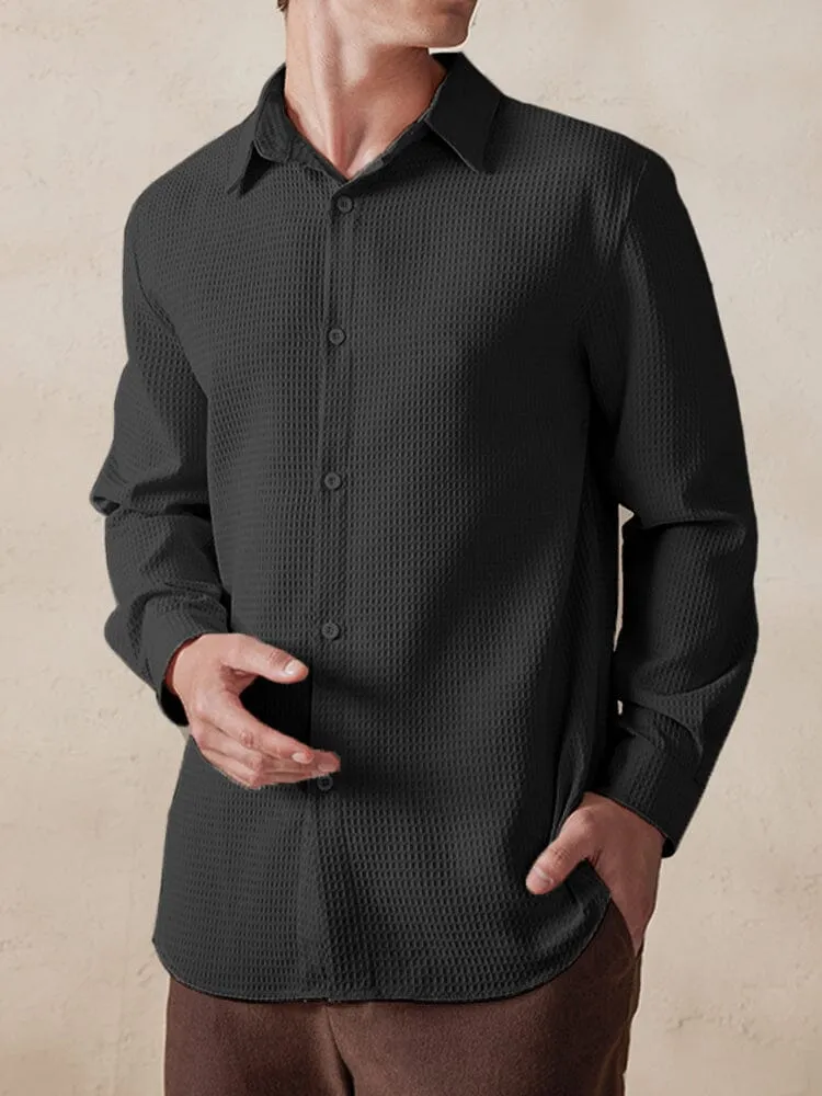 Casual Breathable Waffle Shirt