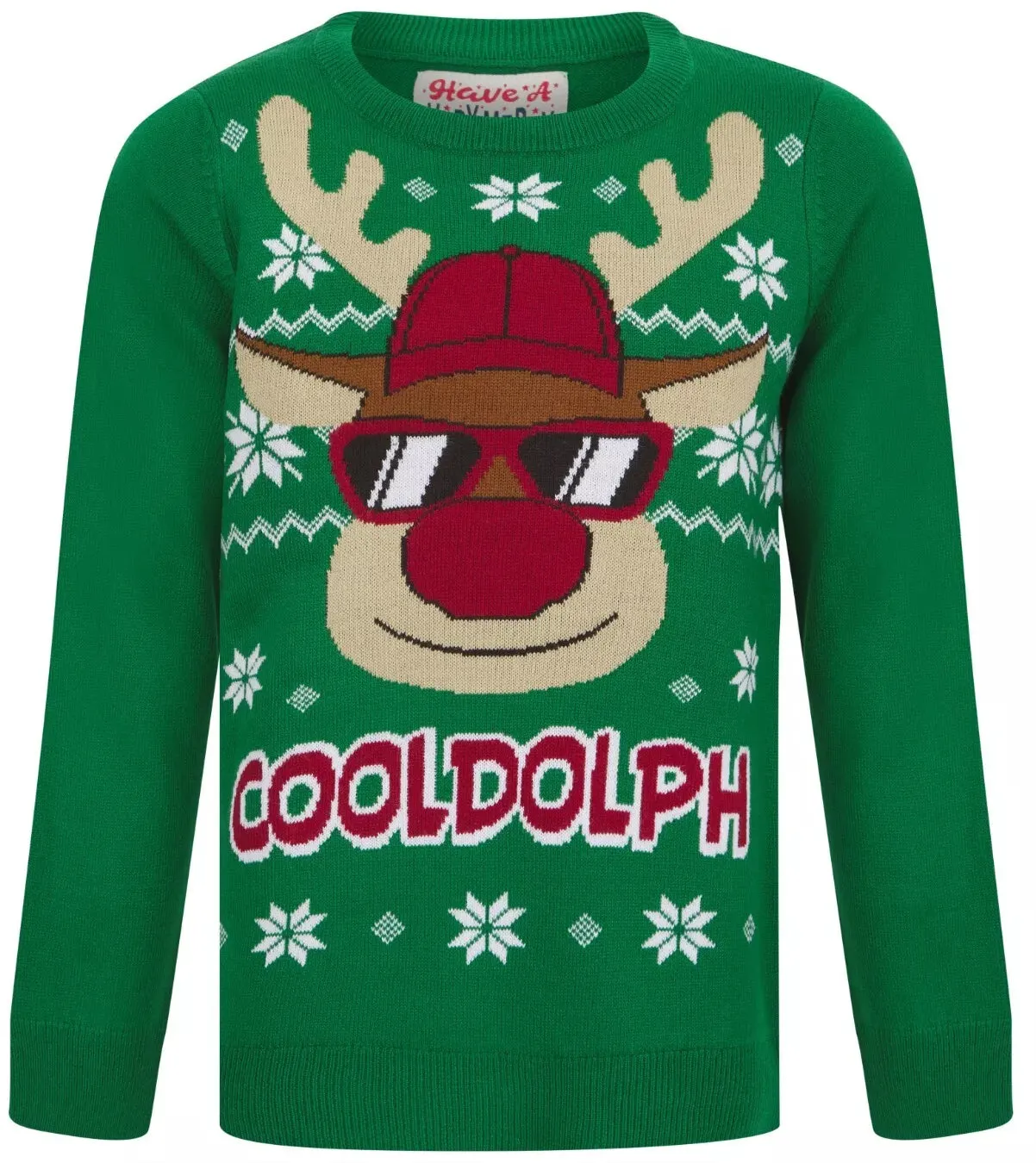 Christmas Cooldolph Junior Christmas Jumper - Green