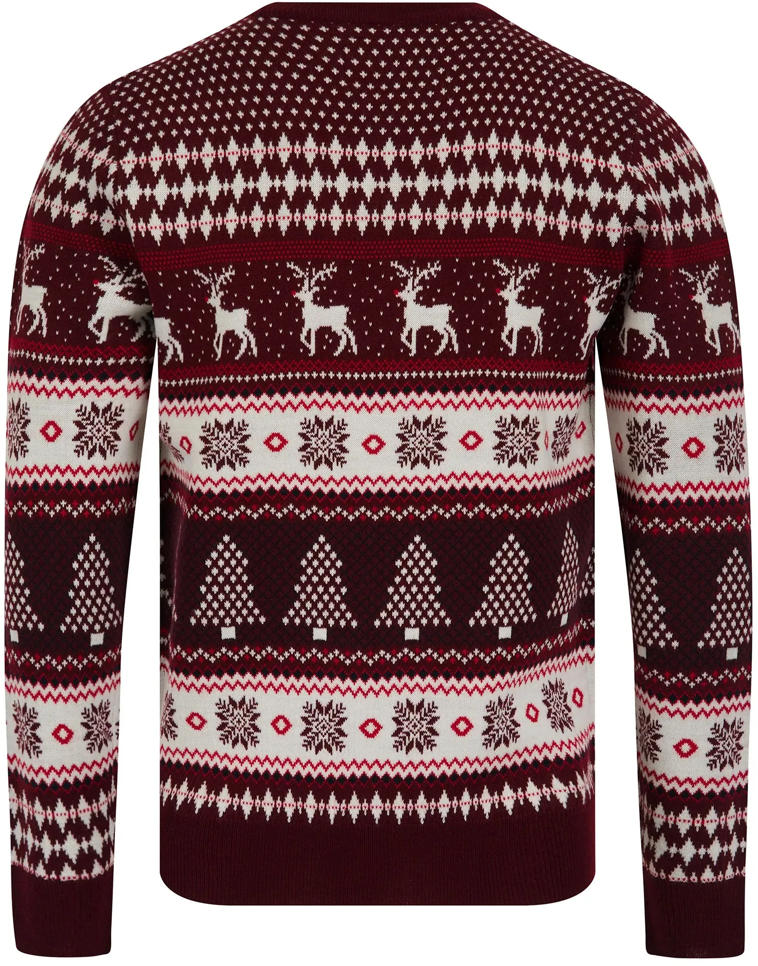 Christmas Milat Nordic Fairisle Mens Christmas Jumper - Red