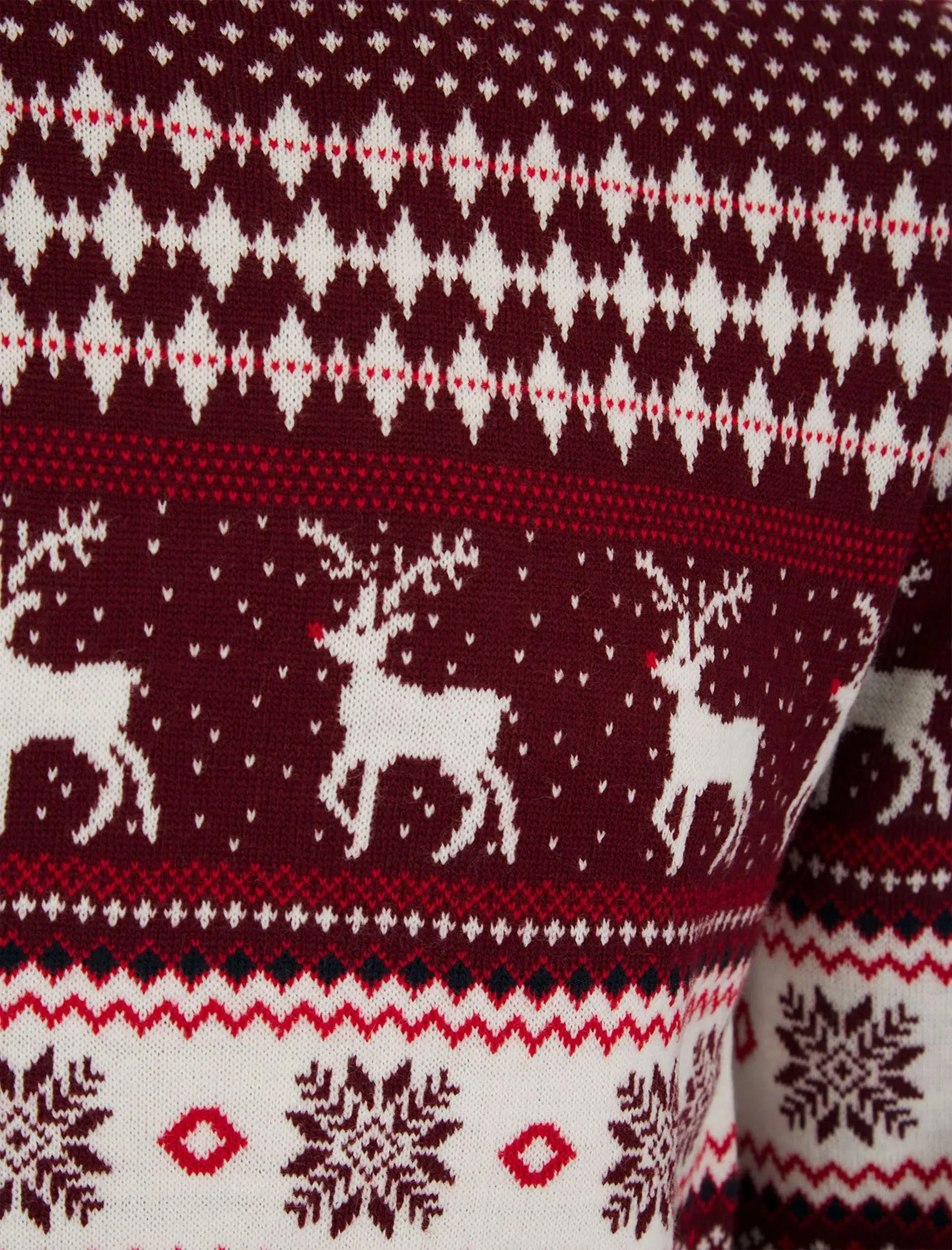 Christmas Milat Nordic Fairisle Mens Christmas Jumper - Red