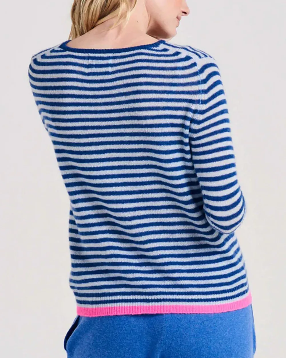 Denim and Cement Little Stripe Crewneck Sweater