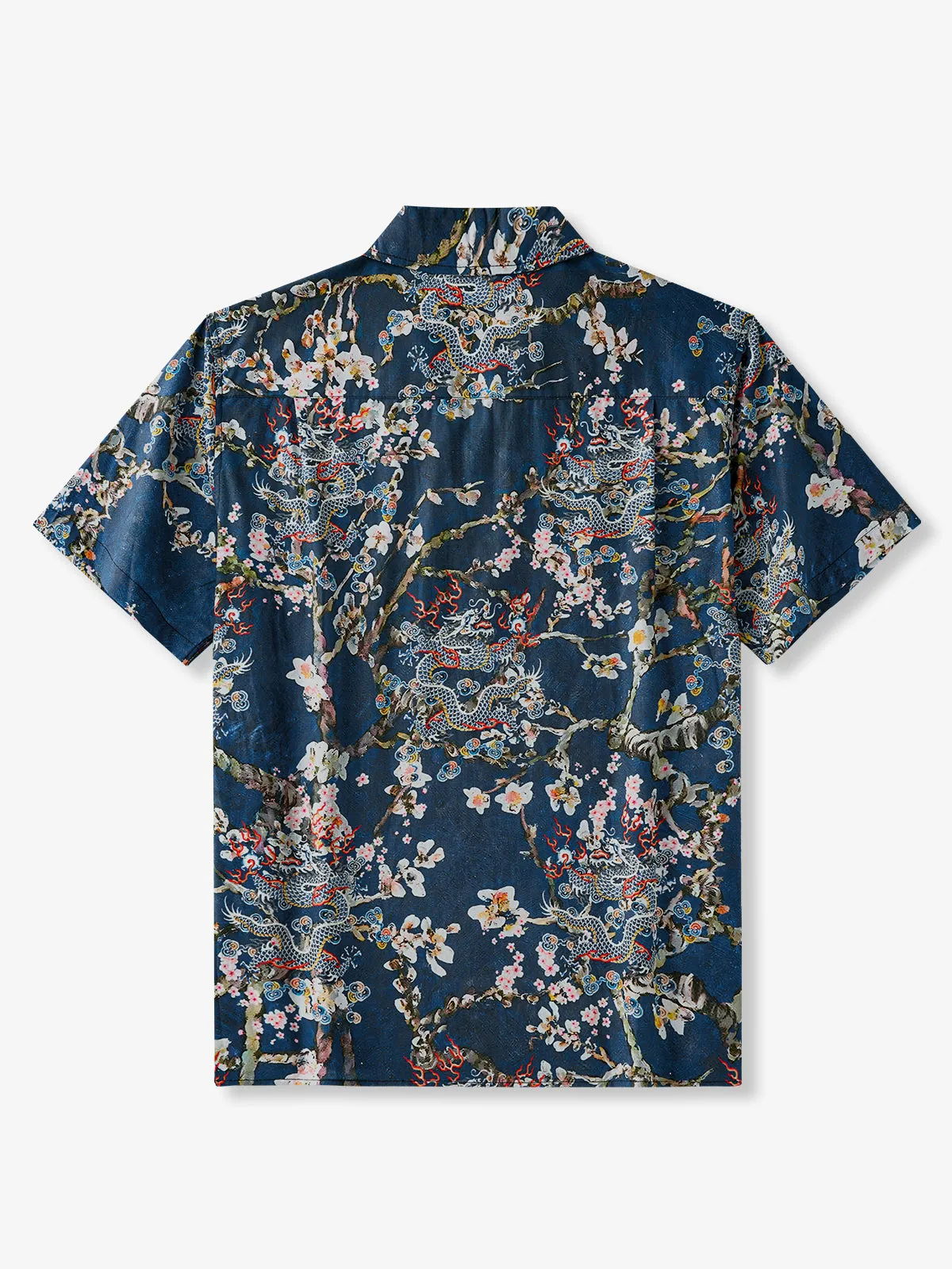 Dragon & Sakura Design Cotton Camp Shirt