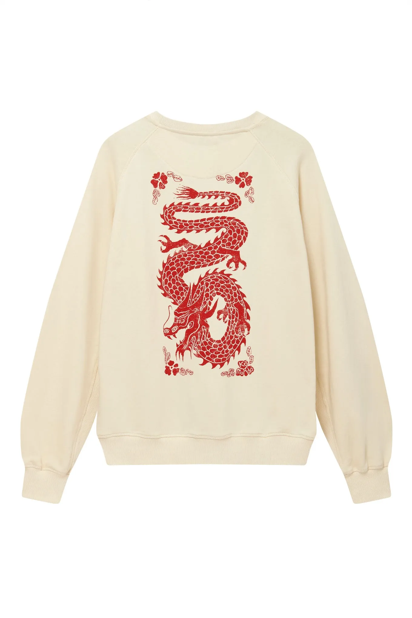 DRAGON - Back Print Organic Cotton Crewneck Sweat