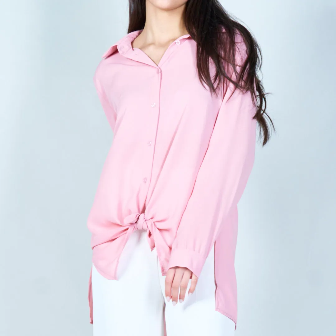 Elegant knot front shirt wholesale