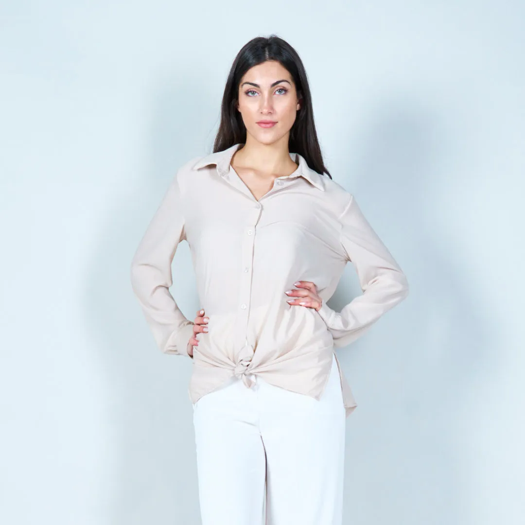 Elegant knot front shirt wholesale