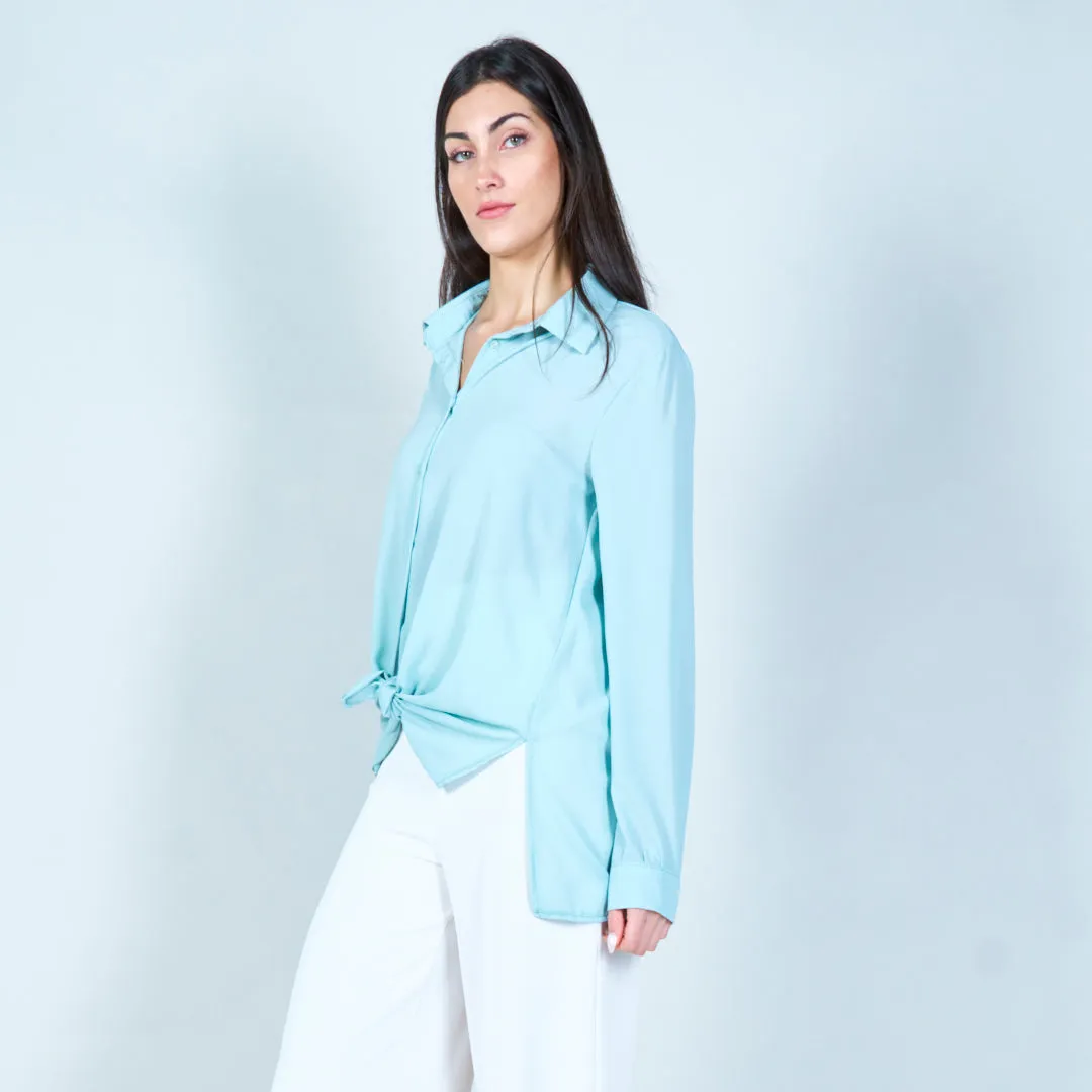 Elegant knot front shirt wholesale