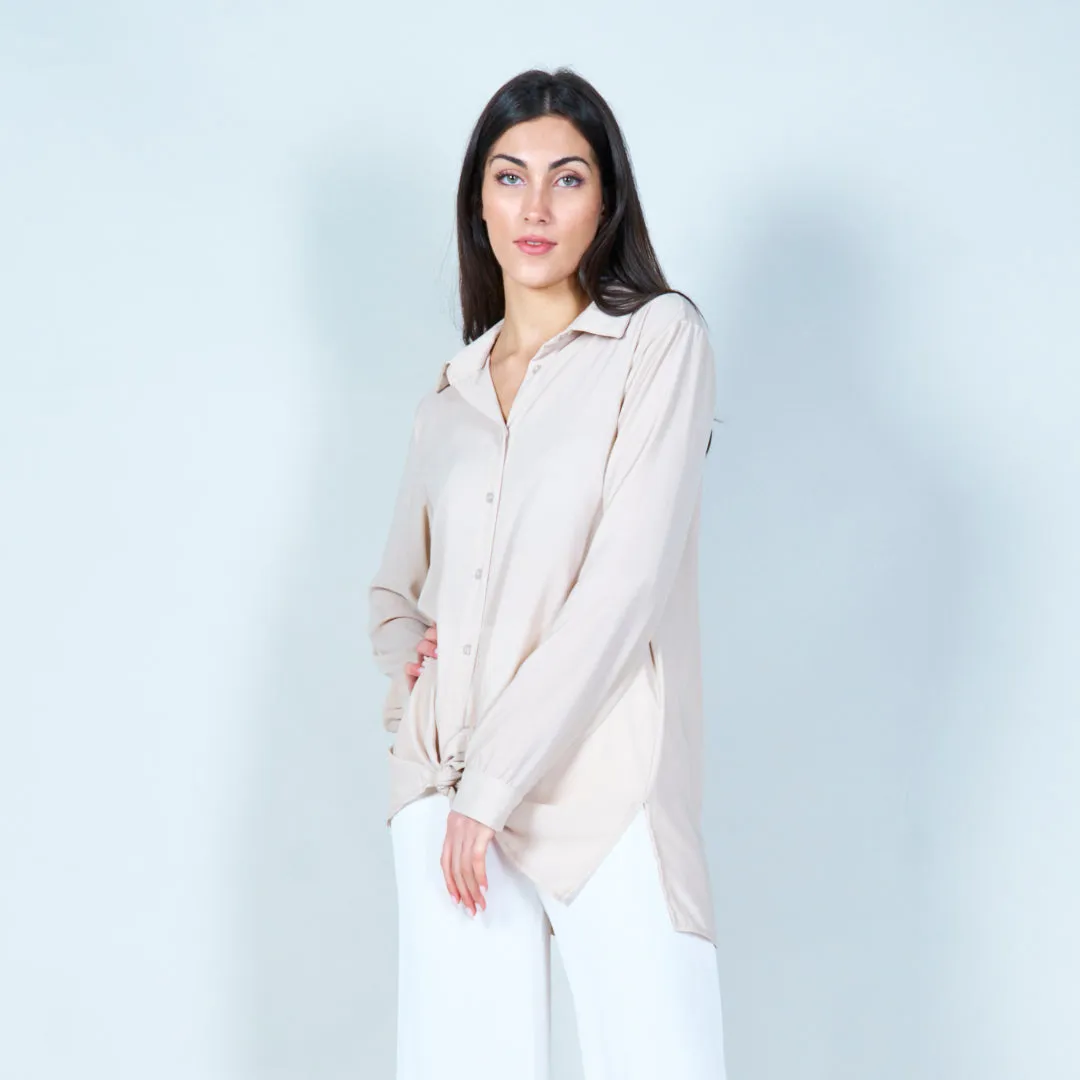 Elegant knot front shirt wholesale