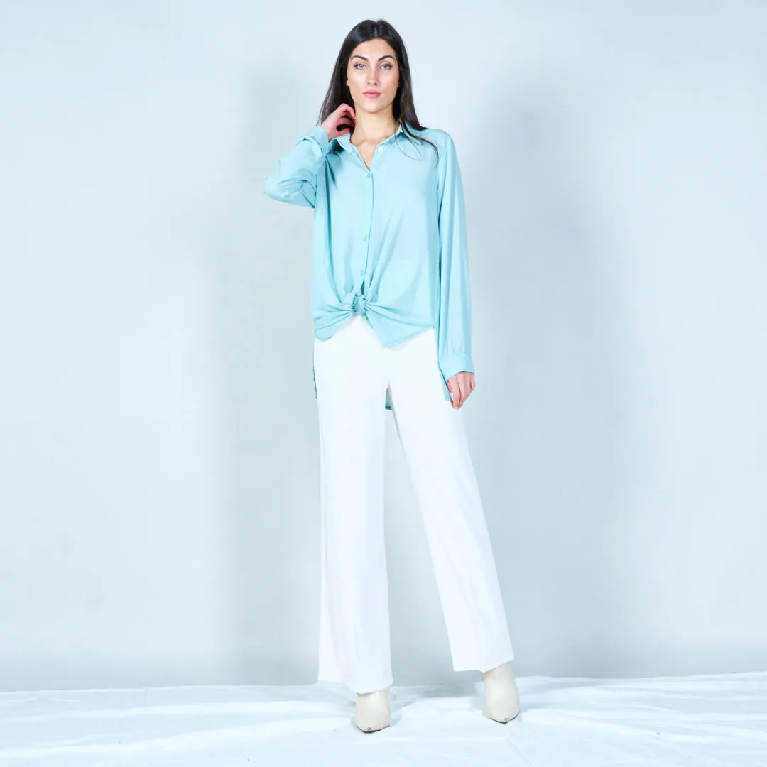 Elegant knot front shirt wholesale