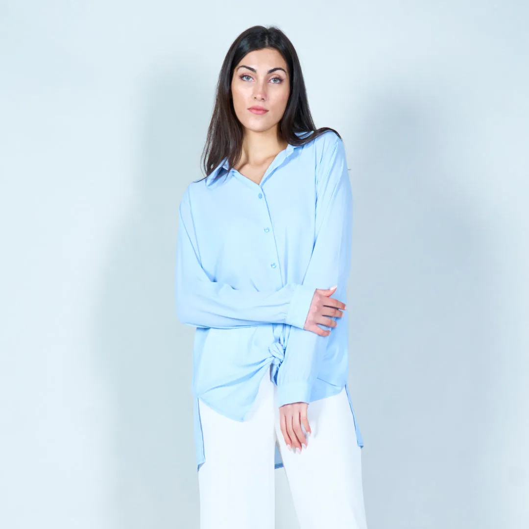 Elegant knot front shirt wholesale