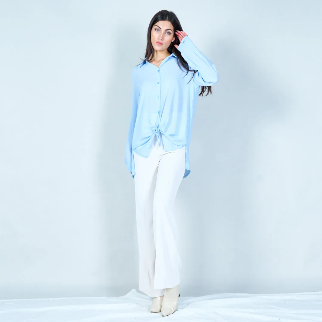 Elegant knot front shirt wholesale