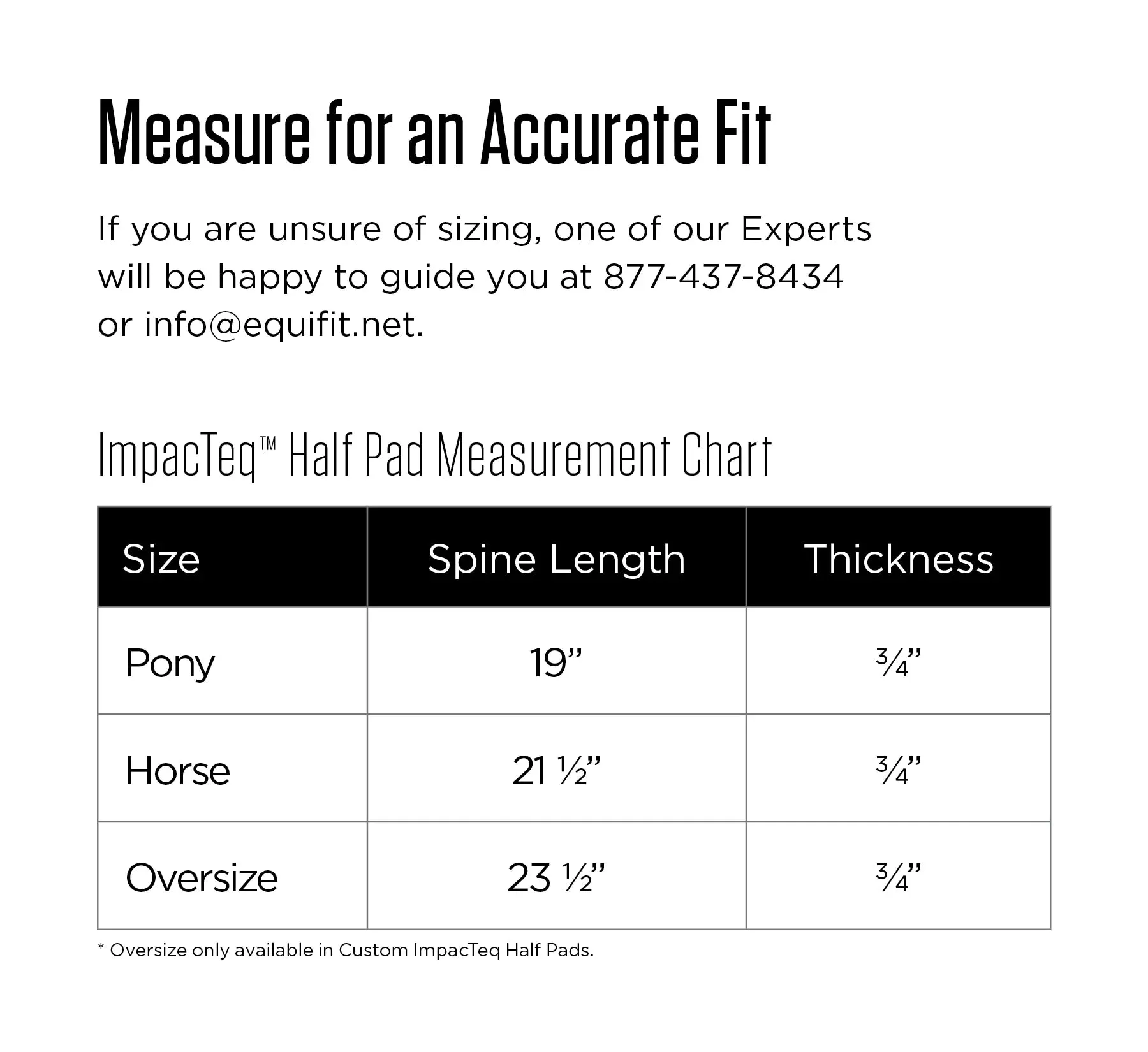 EquiFit Half Pad ImpacTeq Thin Shimmable, Black