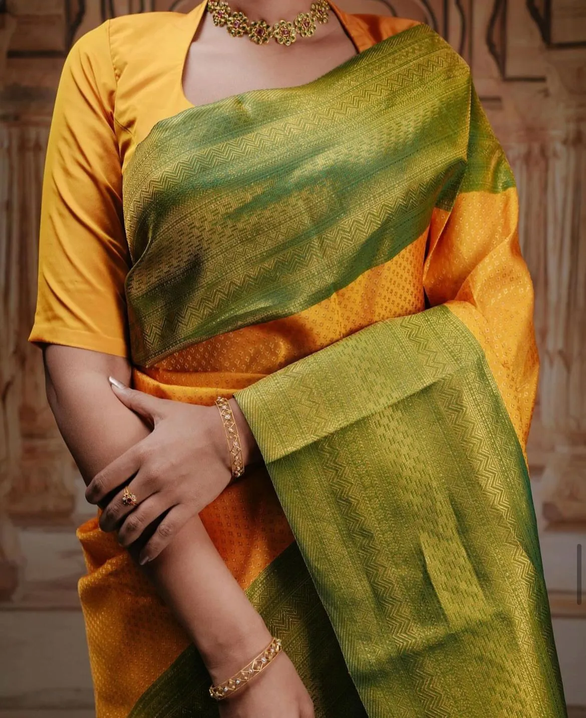 Excellent Yellow Soft Silk Saree With Engrossing Blouse Piece