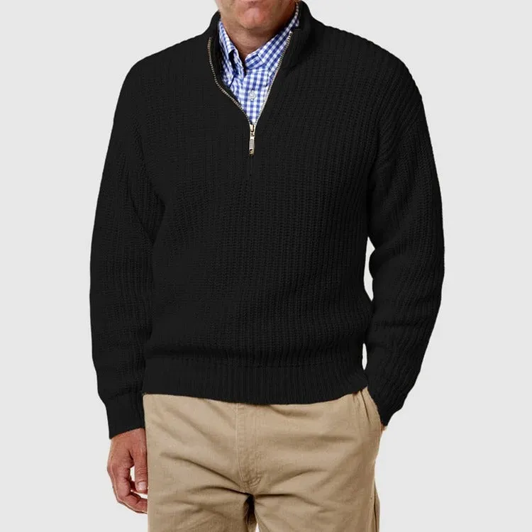 Knitted half-zip sweater