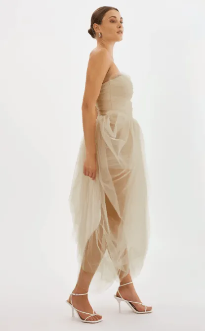 Lamarque Pixie Tulle Dress in Light Beige