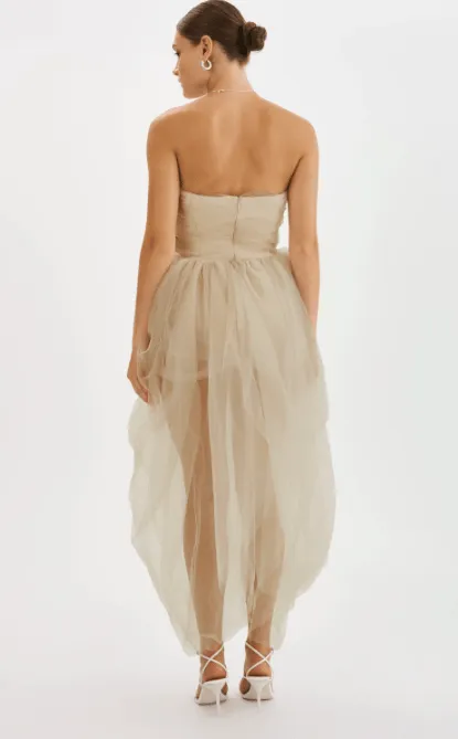 Lamarque Pixie Tulle Dress in Light Beige