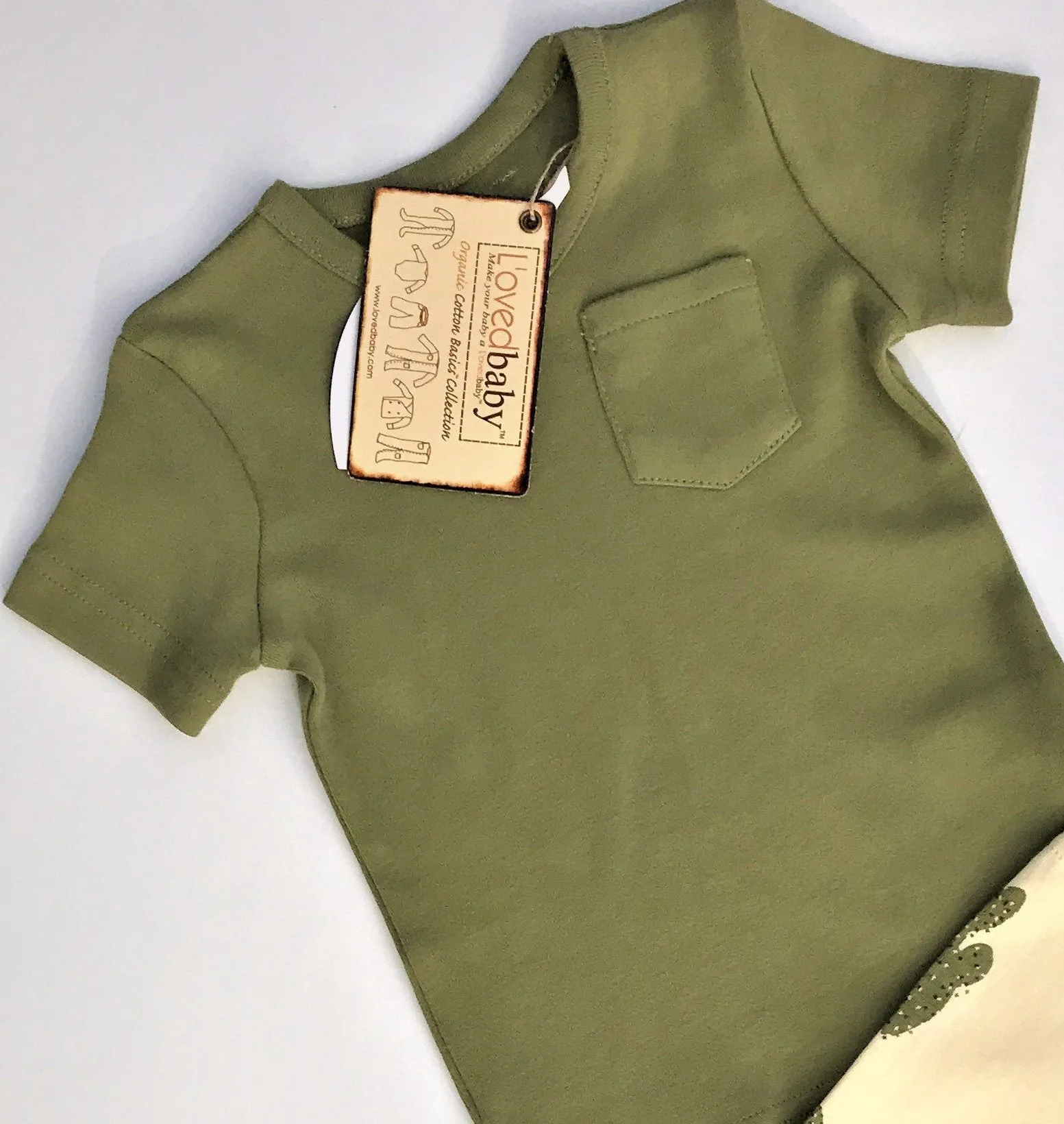 L'ovedbaby 2Pc Naturals V-Neck Shirt and Cactus Leggins 100% Organic Cotton