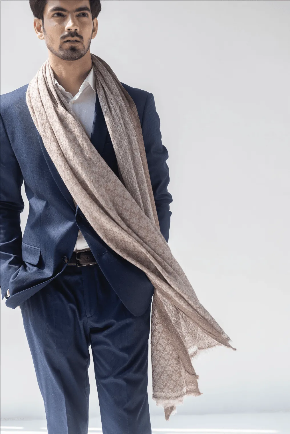 Ludic Soft Fine Wool Cashmere Stole