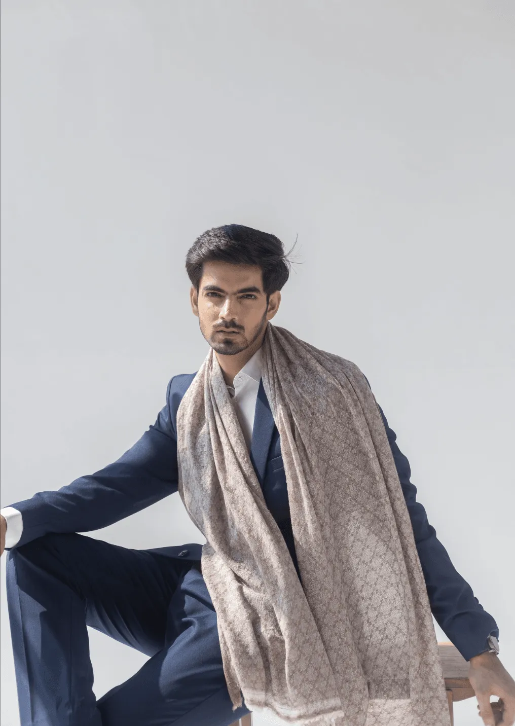 Ludic Soft Fine Wool Cashmere Stole