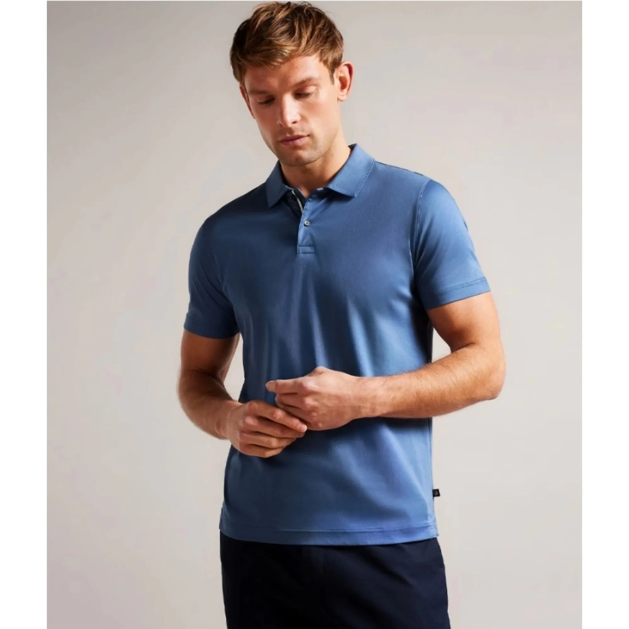 Men Mmb-Zeiter-Ss Slim Soft Touch Polo - Dk-Blue