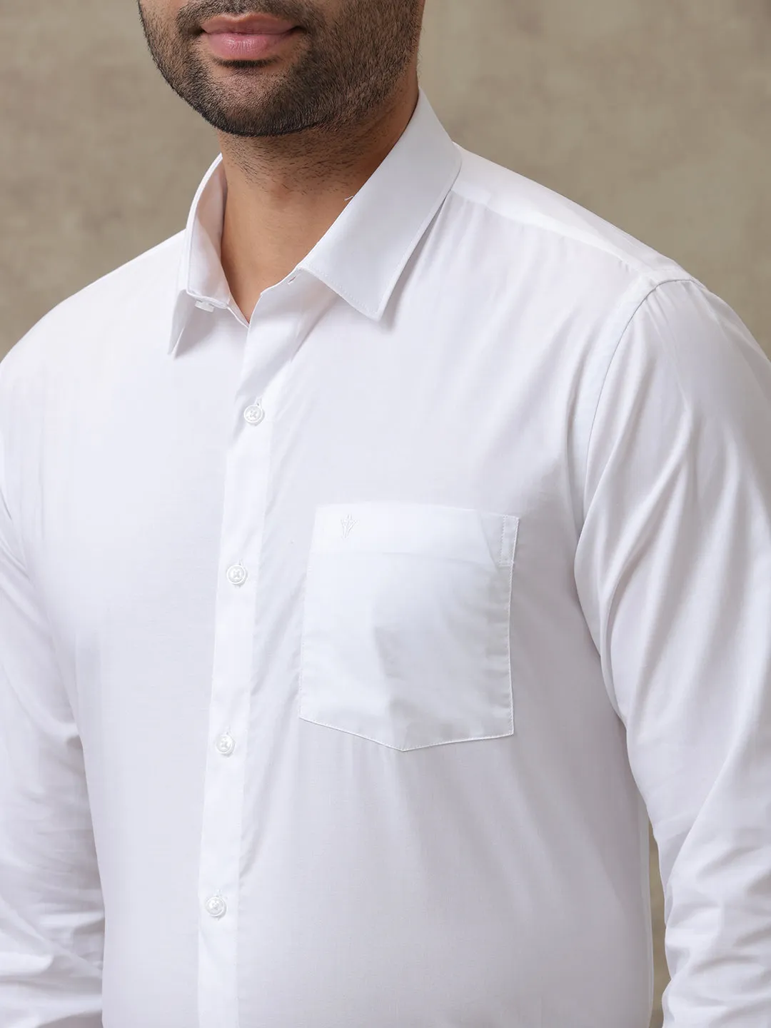 Men Wrinkle Free White Shirt Soft Touch