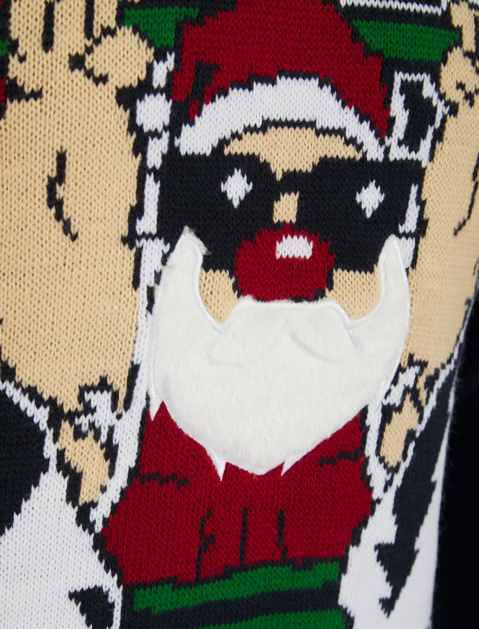 Men's Ho Ho Ho It Motif Novelty Knitted Christmas Jumper in Ink - Merry Christmas