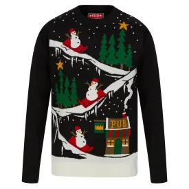 Mens To The Pub Snowman Christmas Jumper