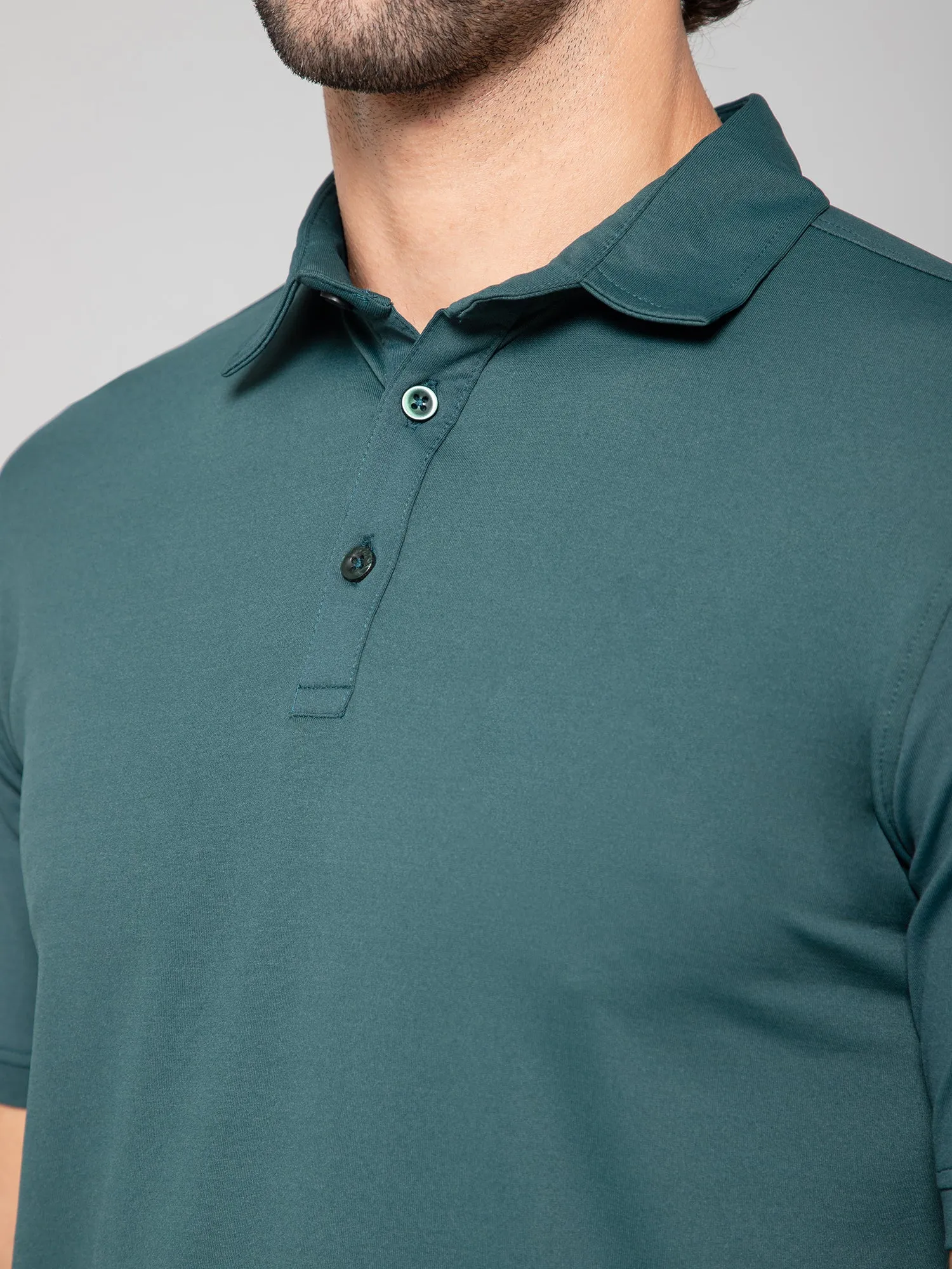 MINIMAL BUZZ SOFT TOUCH POLO T-SHIRT-DARK GREEN