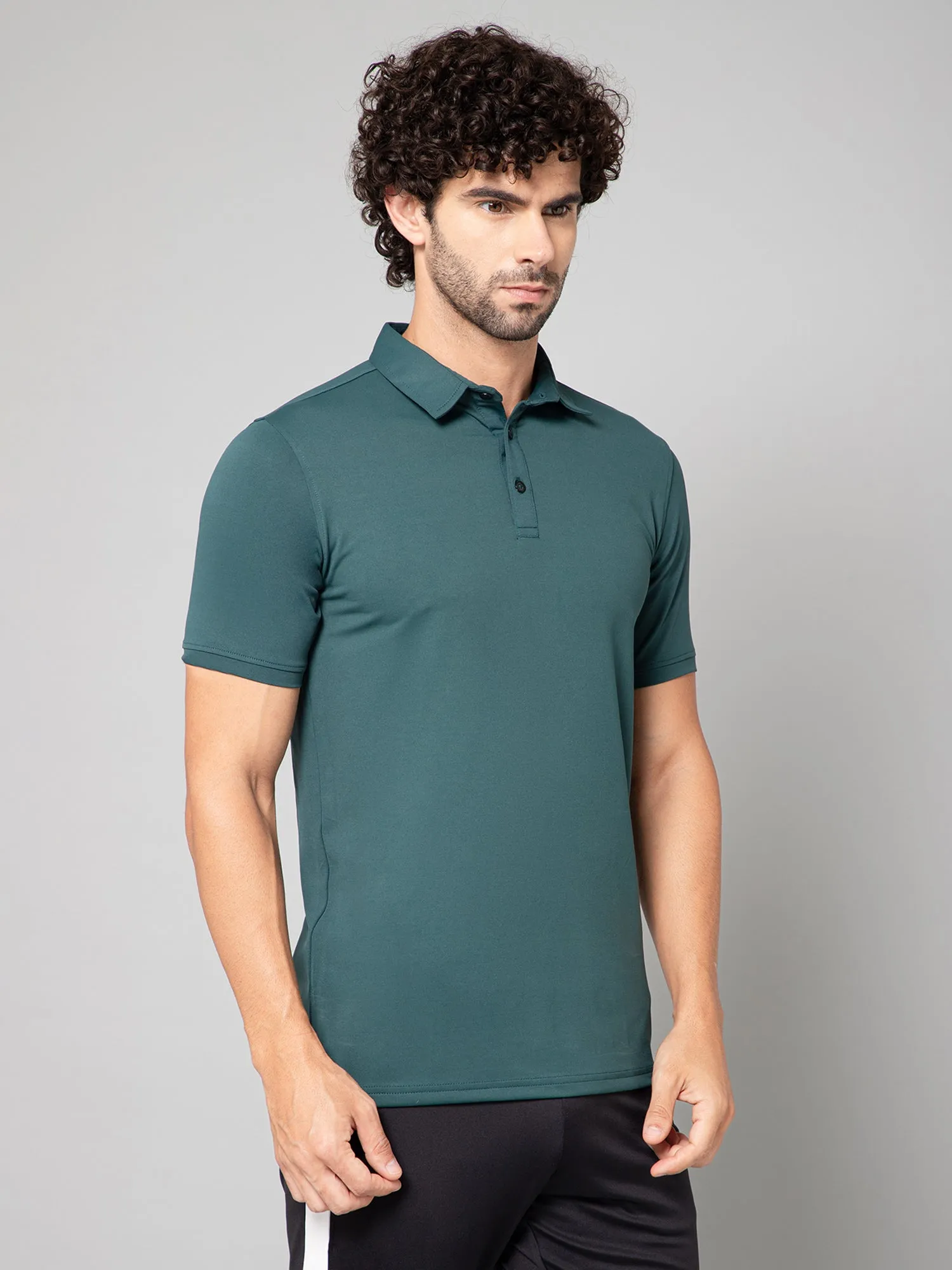 MINIMAL BUZZ SOFT TOUCH POLO T-SHIRT-DARK GREEN