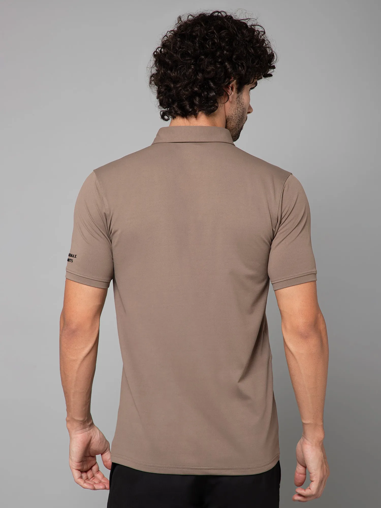 MINIMAL BUZZ SOFT TOUCH POLO T-SHIRT-MUD BROWN