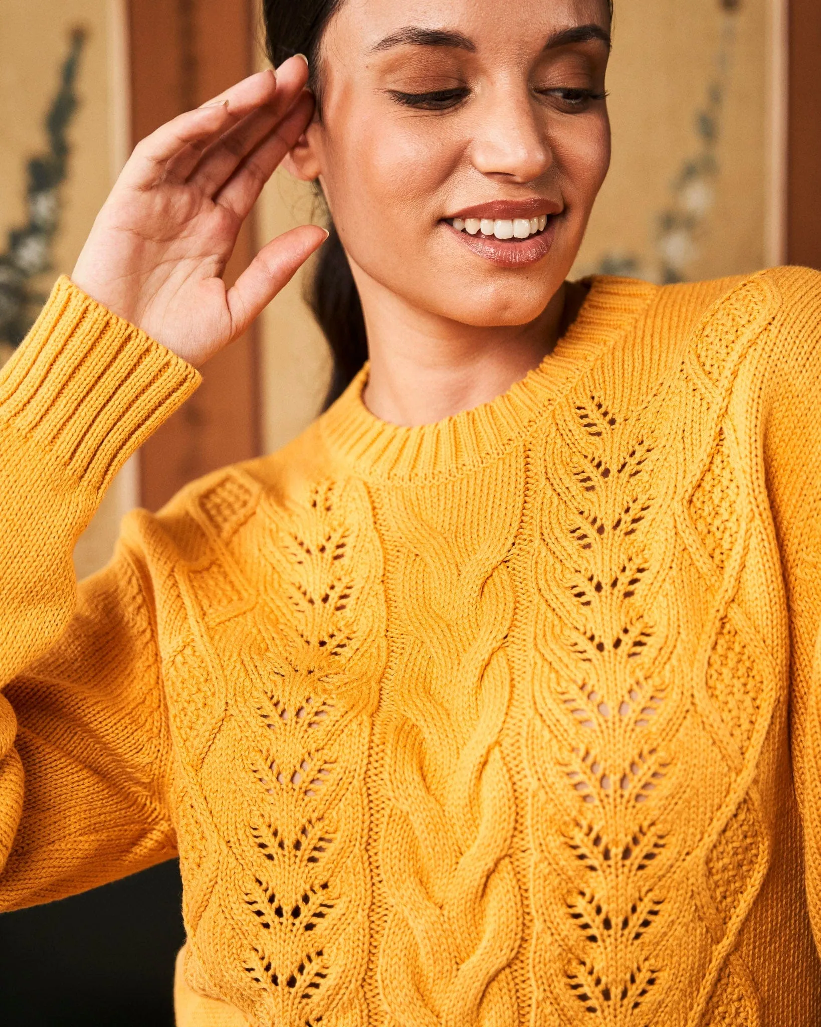 Mist Organic Cotton Jumper | Ochre