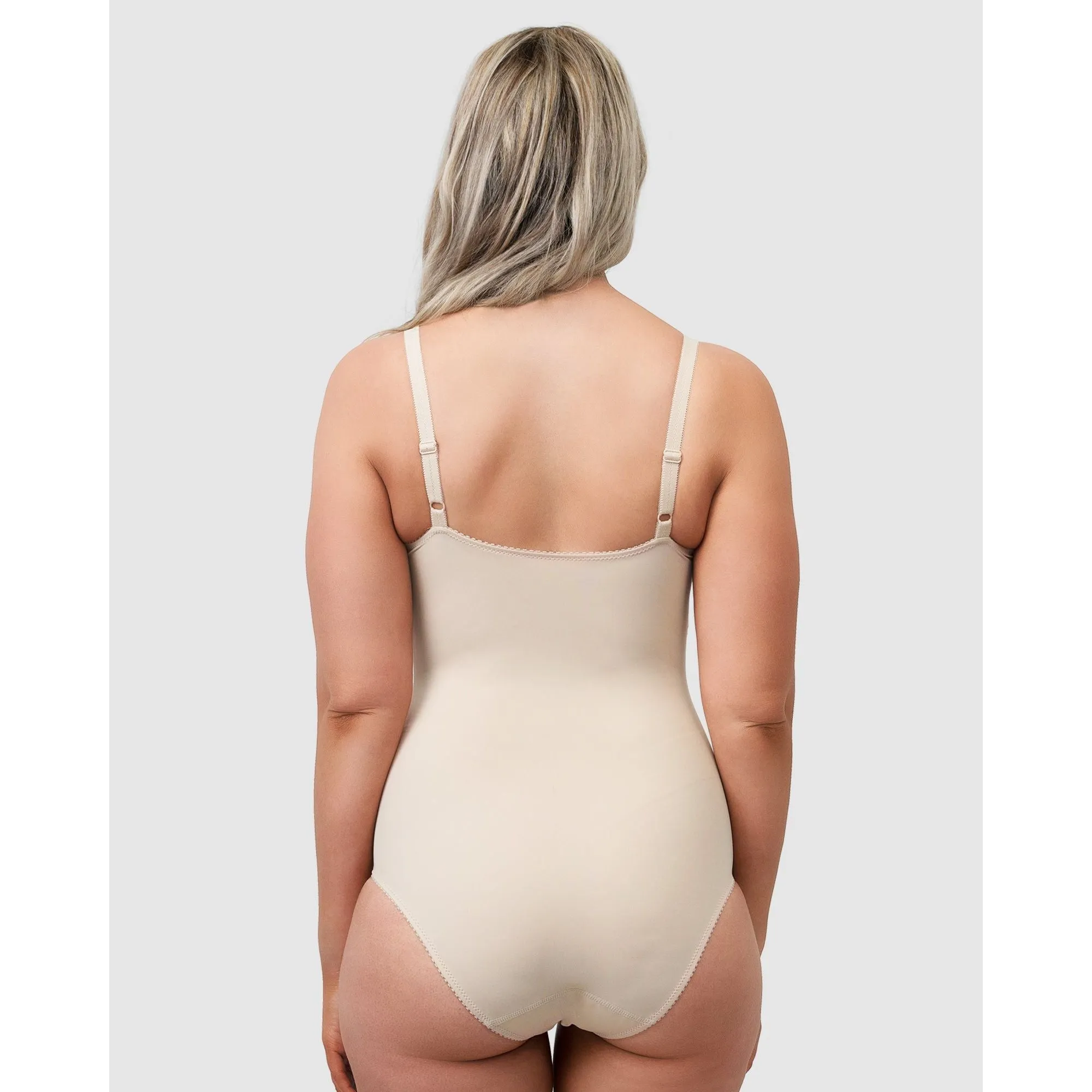 Moulded Underwire Cup Shaping Bodysuit-Light Beige