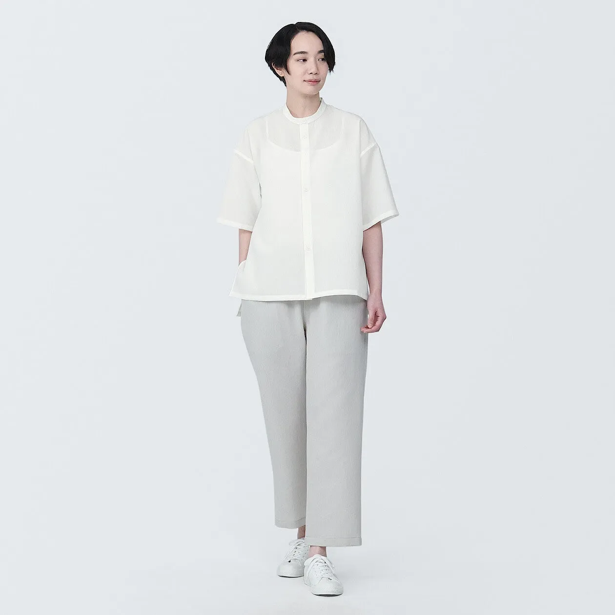 MUJI Labo Breathable UV Protection Collarless Shirt