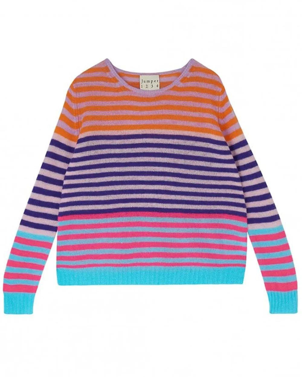 Multi Stripe Loose Vary Crewneck Sweater