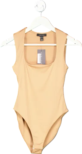 New Look Beige Slinky Square Bodysuit UK 6