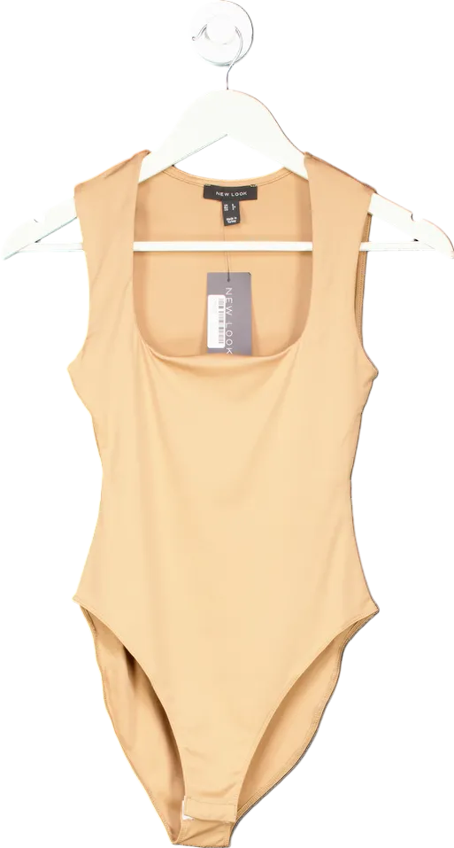 New Look Beige Slinky Square Bodysuit UK 6