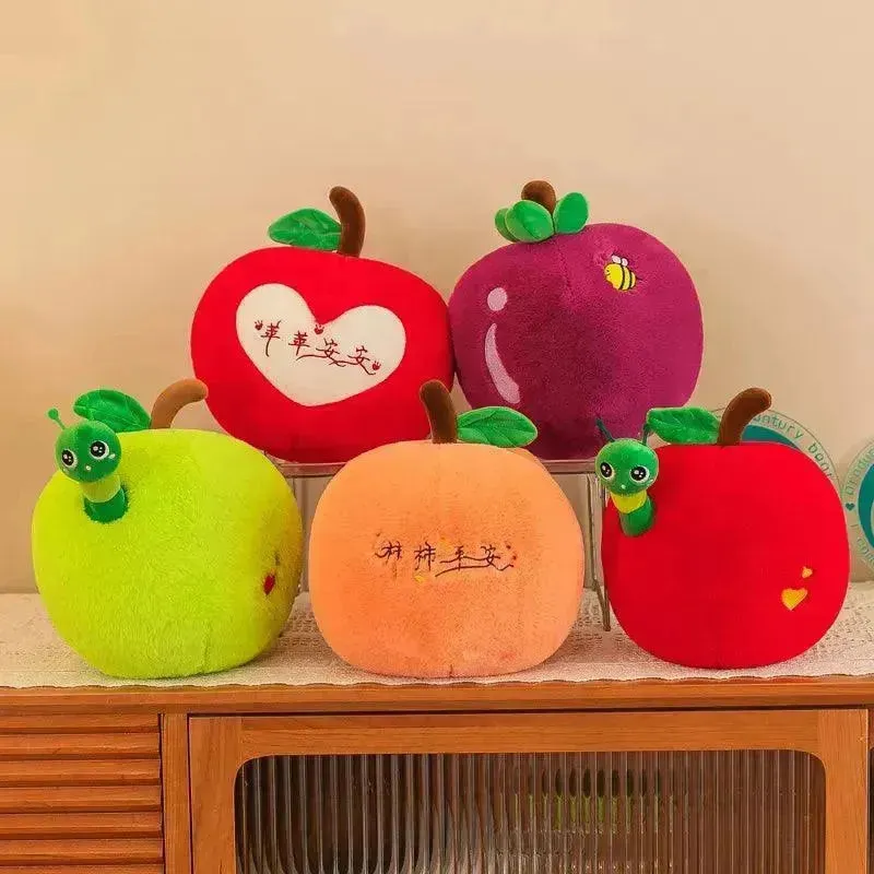 Orchard Apple Worm and Fruit Plushies