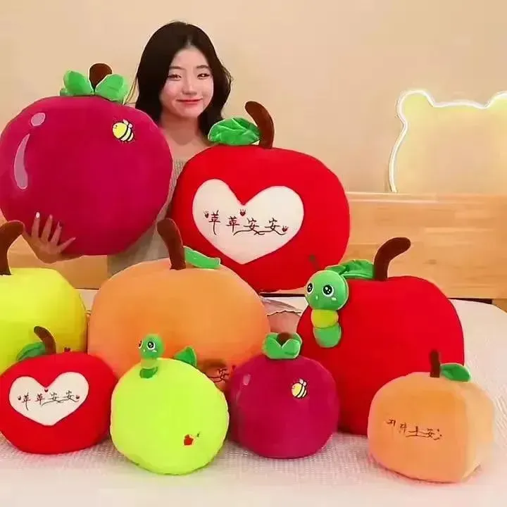 Orchard Apple Worm and Fruit Plushies